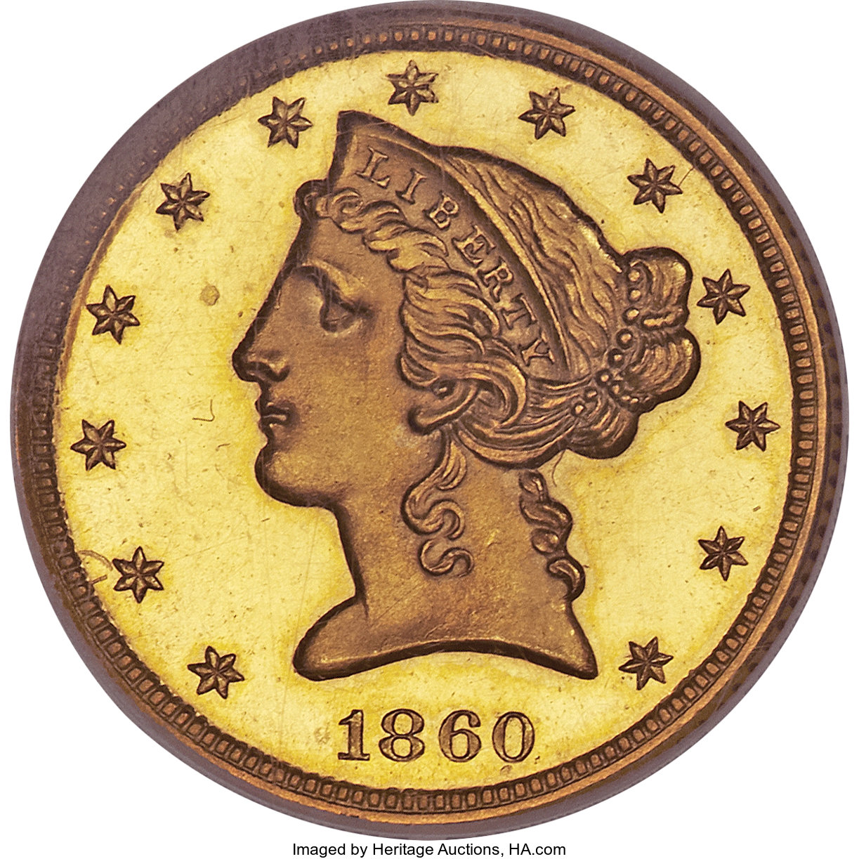 image for: 1860 $5 PR64 Cameo NGC....