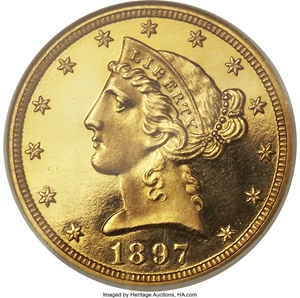 image for: 1897 $5 PR66 Ultra Cameo NGC....