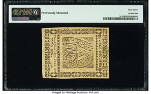 image for: Continental Currency May 9, 1776 $3 PMG Choice Uncirculated 63....