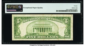 image for: Fr. 1955-L* $5 1934 Light Green Seal Federal Reserve Note. PMG Very Fine 20 EPQ....
