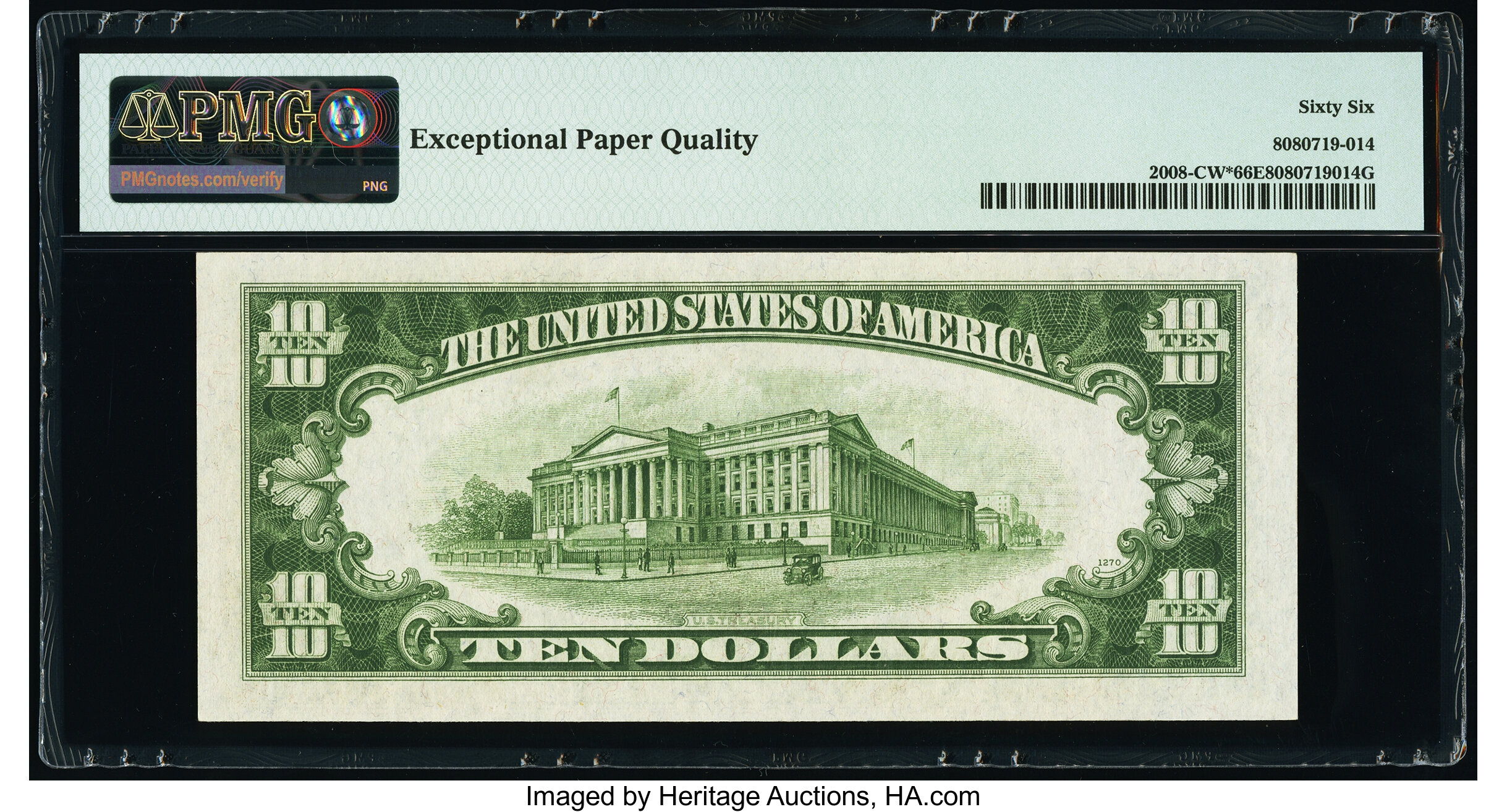 image for: Fr. 2008-C* $10 1934C Federal Reserve Note. PMG Gem Uncirculated 66 EPQ....