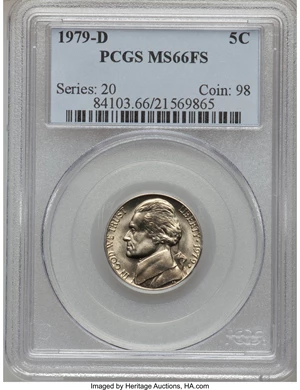 image for: 1979-D 5C MS66 Full Steps PCGS. PCGS Population (32/0). NGC Census: (3/0). (#84103)...