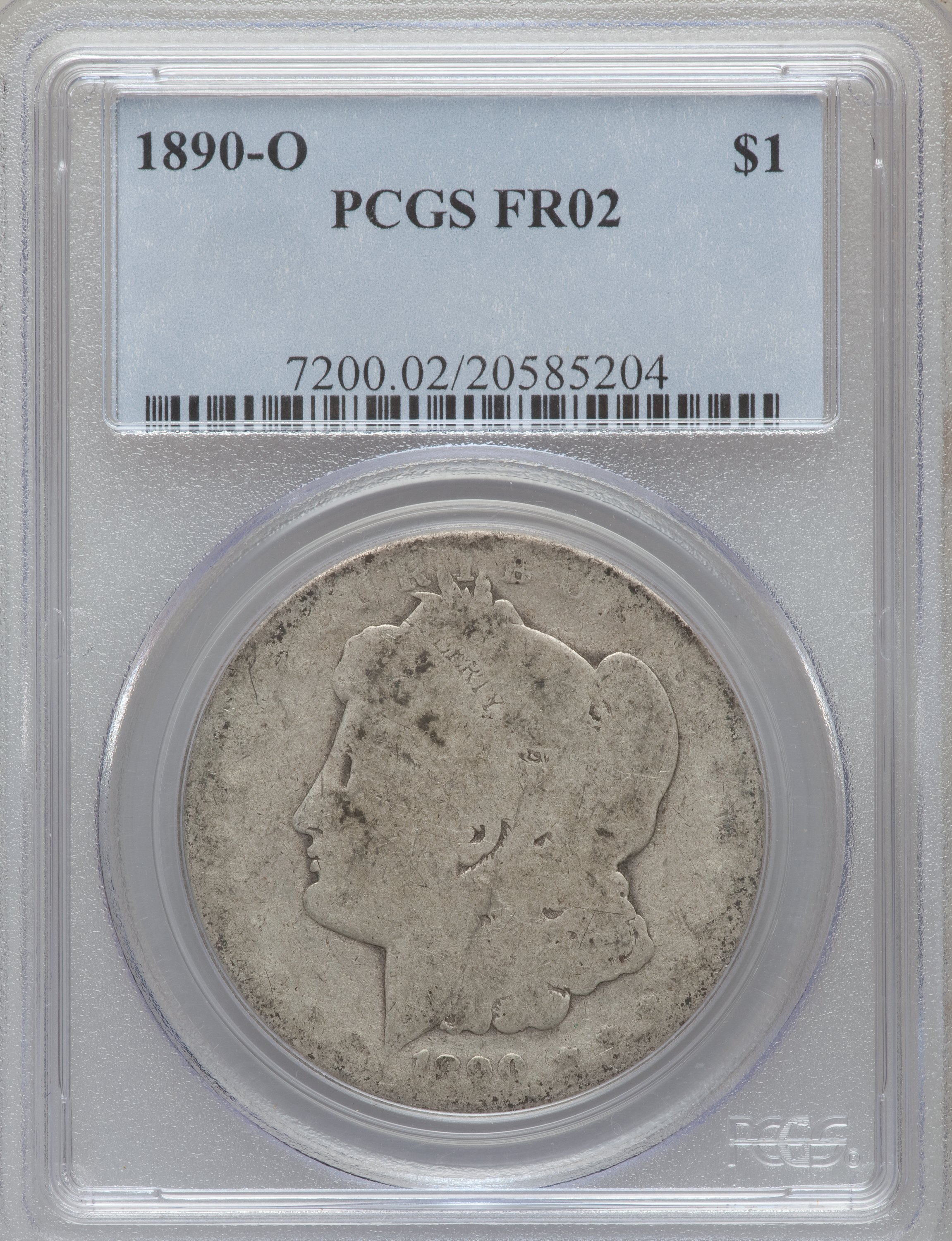 1890-O $1 Fair 2 PCGS. PCGS Population (13/9145). NGC Census: (2/7131). Mintage: 10,701,000. Numismedia Wsl. Price for prob...