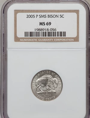 image for: 2005-D 5C WW Satin MS66 PCGS. This set includes: 2005-D 5C WW Satin MS66 SF PCGS, 2005-P 5C WW Satin MS68 PCGS, 2005-P<5C... (Total: 5 coins)