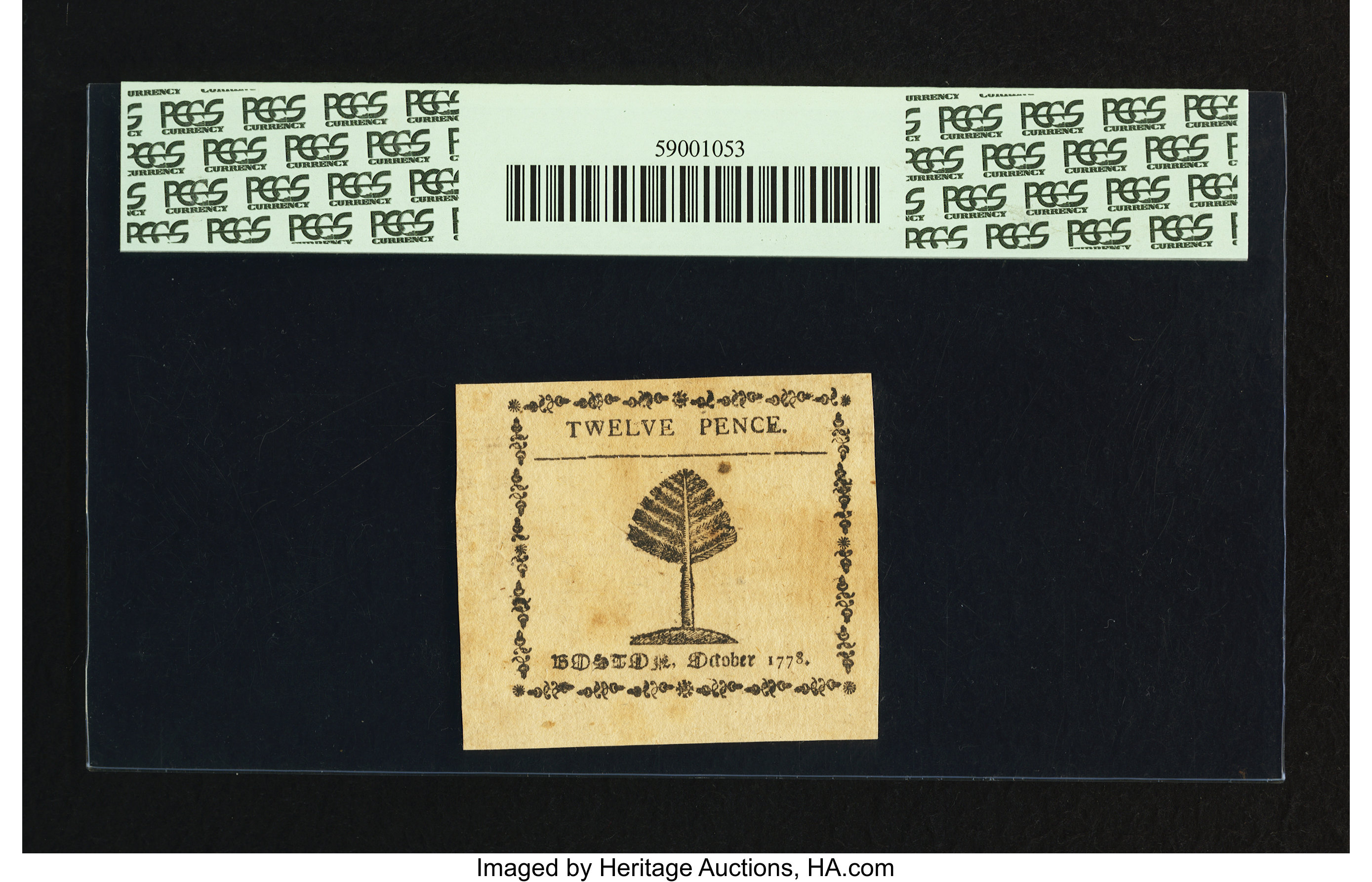 image for: Massachusetts October 16, 1778 12d PCGS Choice New 63PPQ....