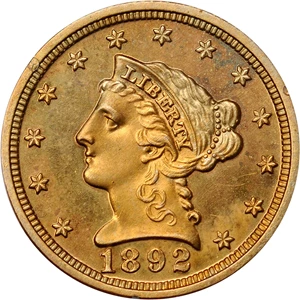 image for: 1892 Liberty Quarter Eagle. Proof-64 (PCGS). CAC. OGH--First Generation.