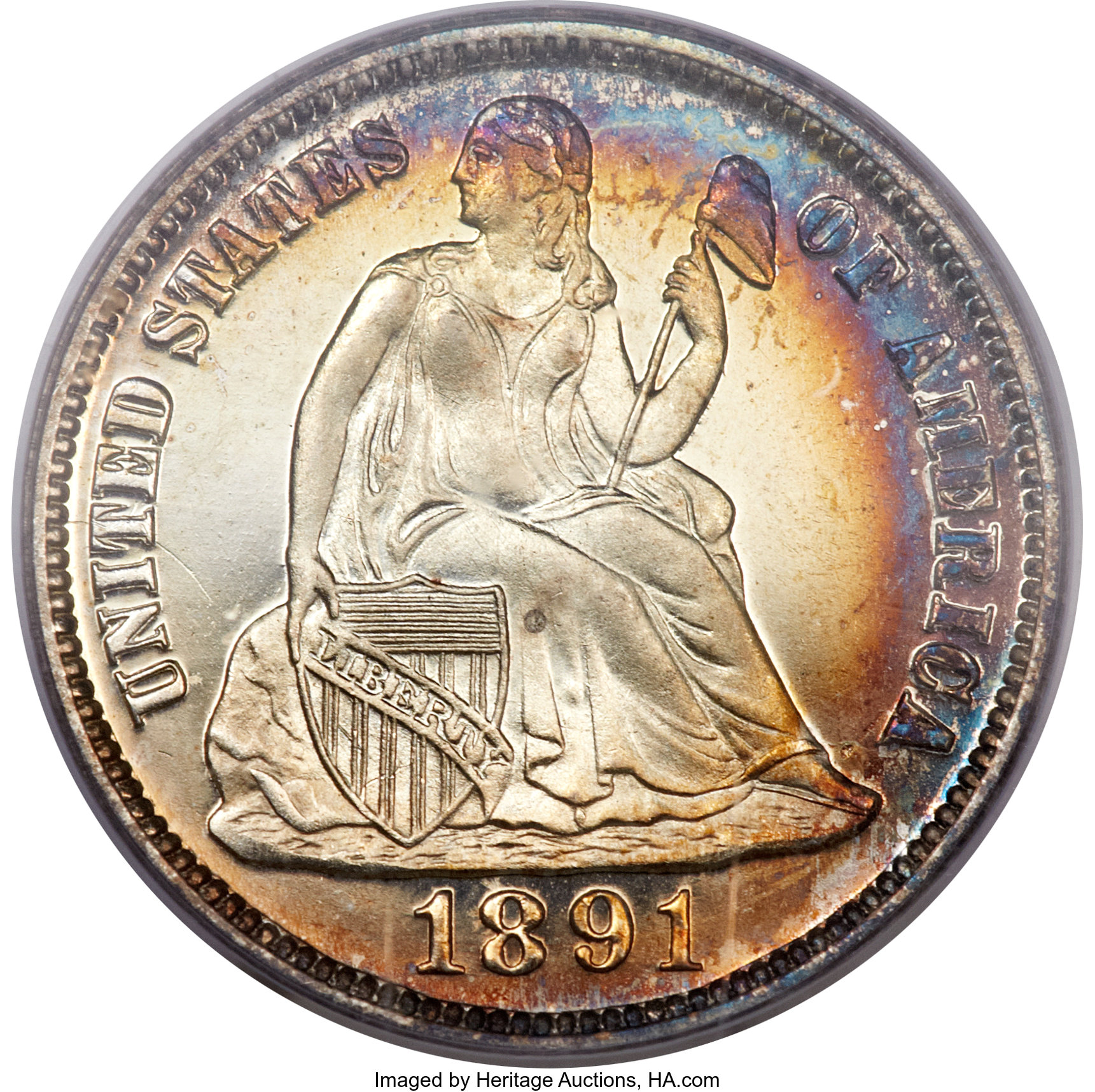 image for: 1891 10C PR66+ Deep Cameo PCGS. CAC....