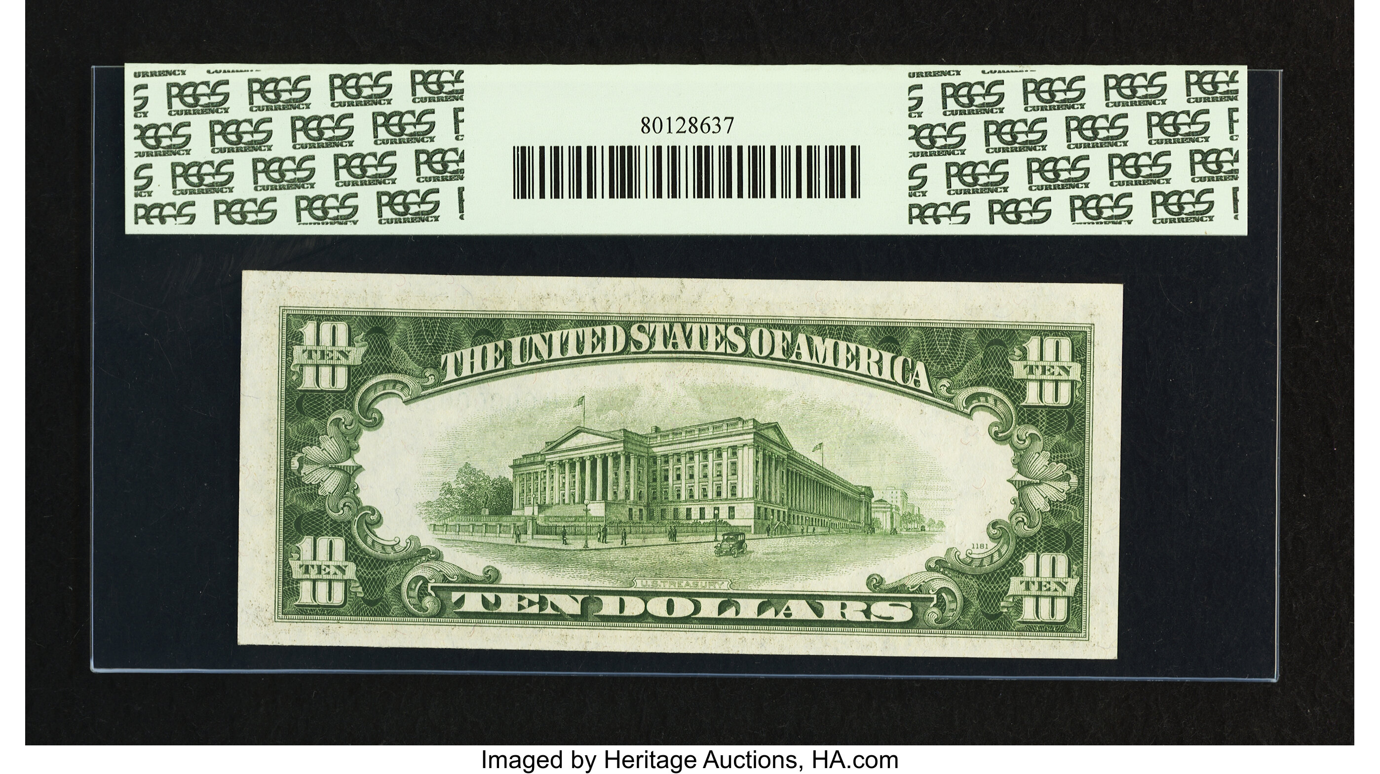image for: Low Serial Number Fr. 2010-H $10 1950 Wide Federal Reserve Note. PCGS Very Choice New 64PPQ....