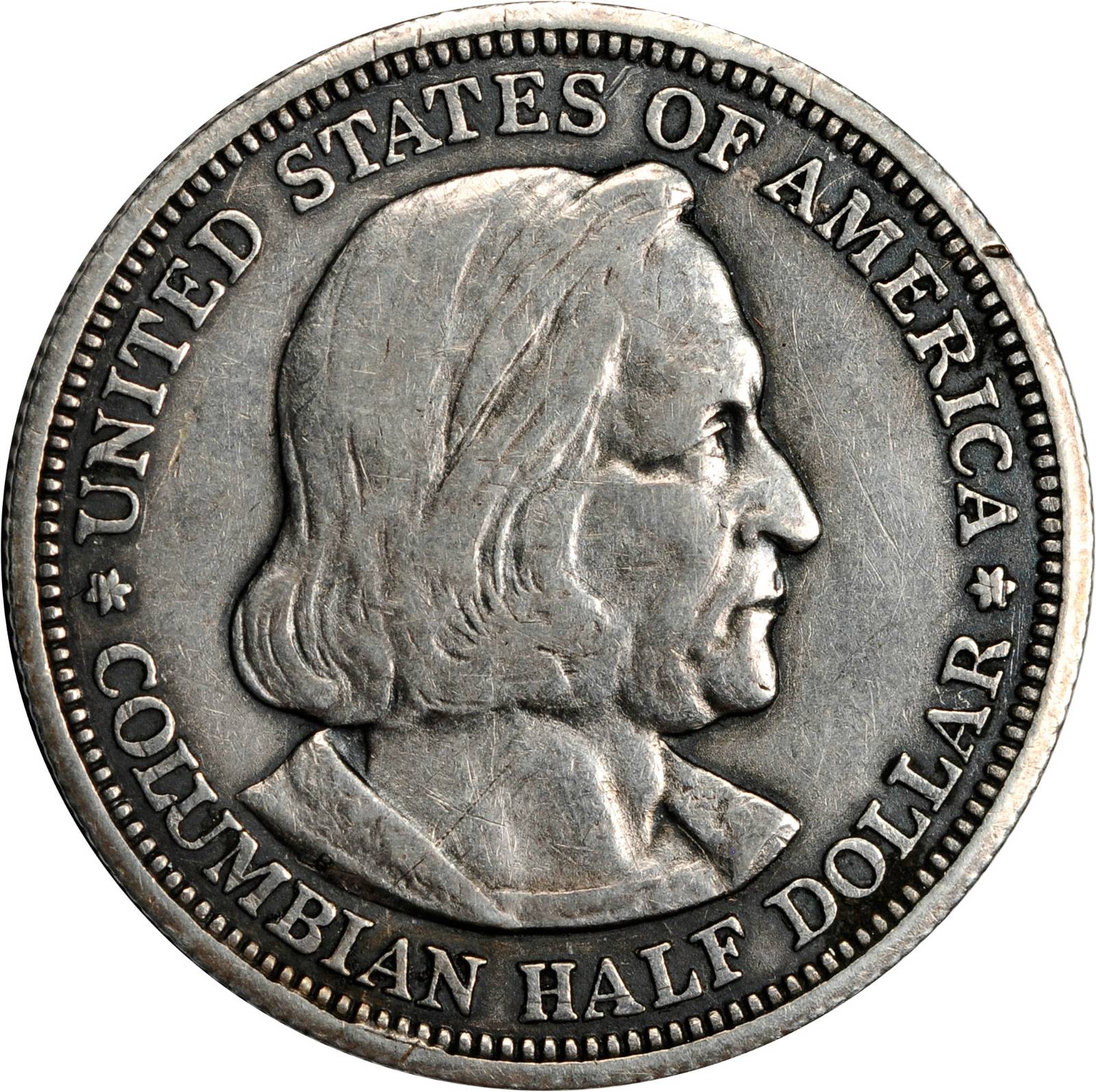 Box "Dollar" Fashioned Out of the Obverse of a Columbian Exposition Commemorative Silver Half Dollar and the Reverse of an 1892 Columbia...