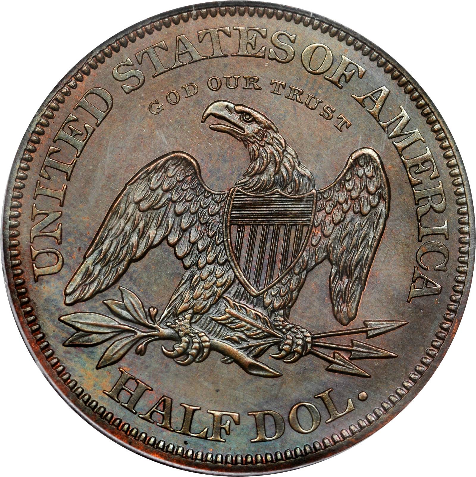 image for: 1862 Pattern Seated Liberty Half Dollar. Judd-296, Pollock-354. Rarity-6+. Proof-64 BN (PCGS).