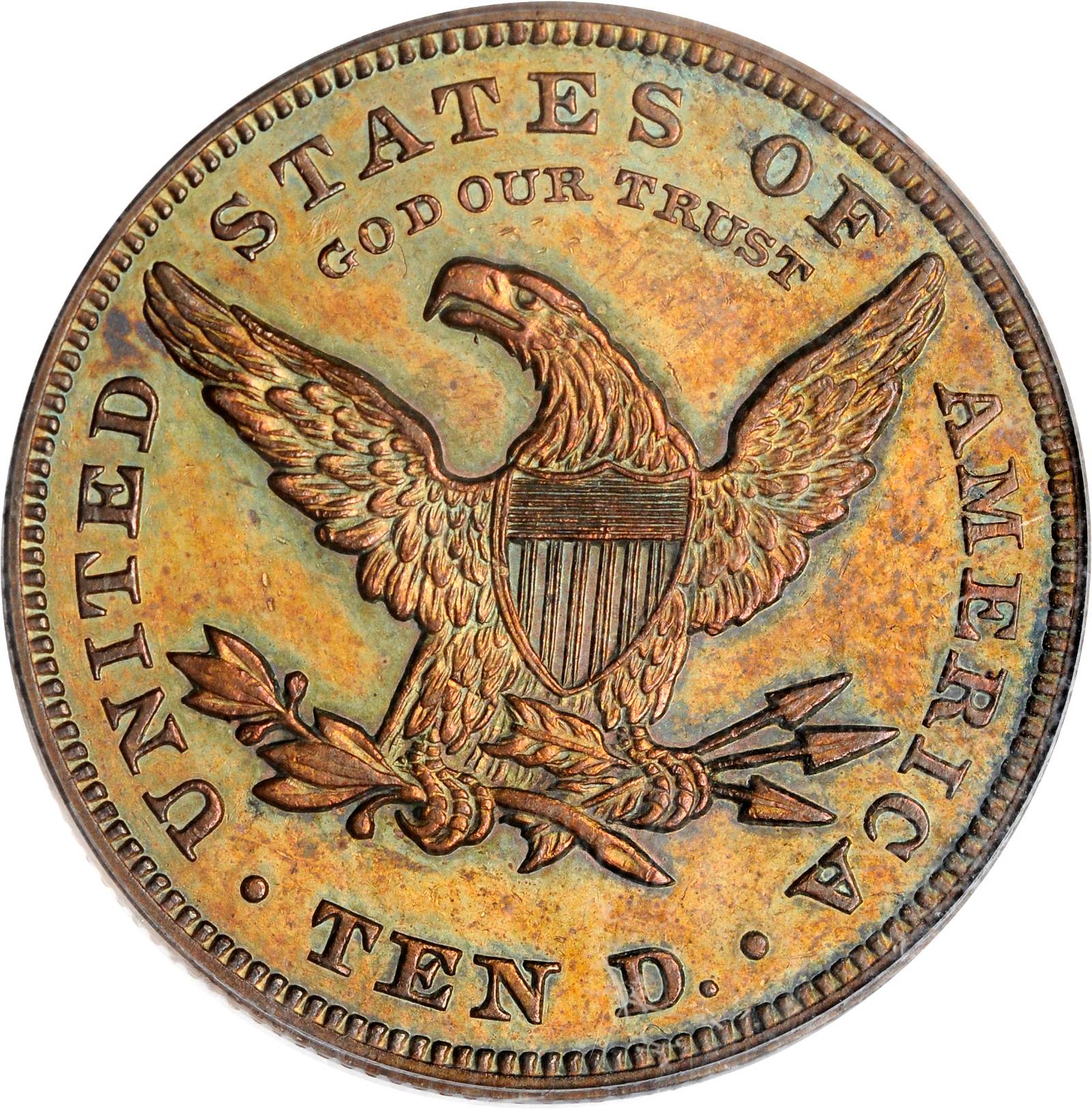 image for: 1862 Pattern Eagle. Judd-298, Pollock-357. Rarity-6-. Proof-61 BN (PCGS). OGH--Second Generation.