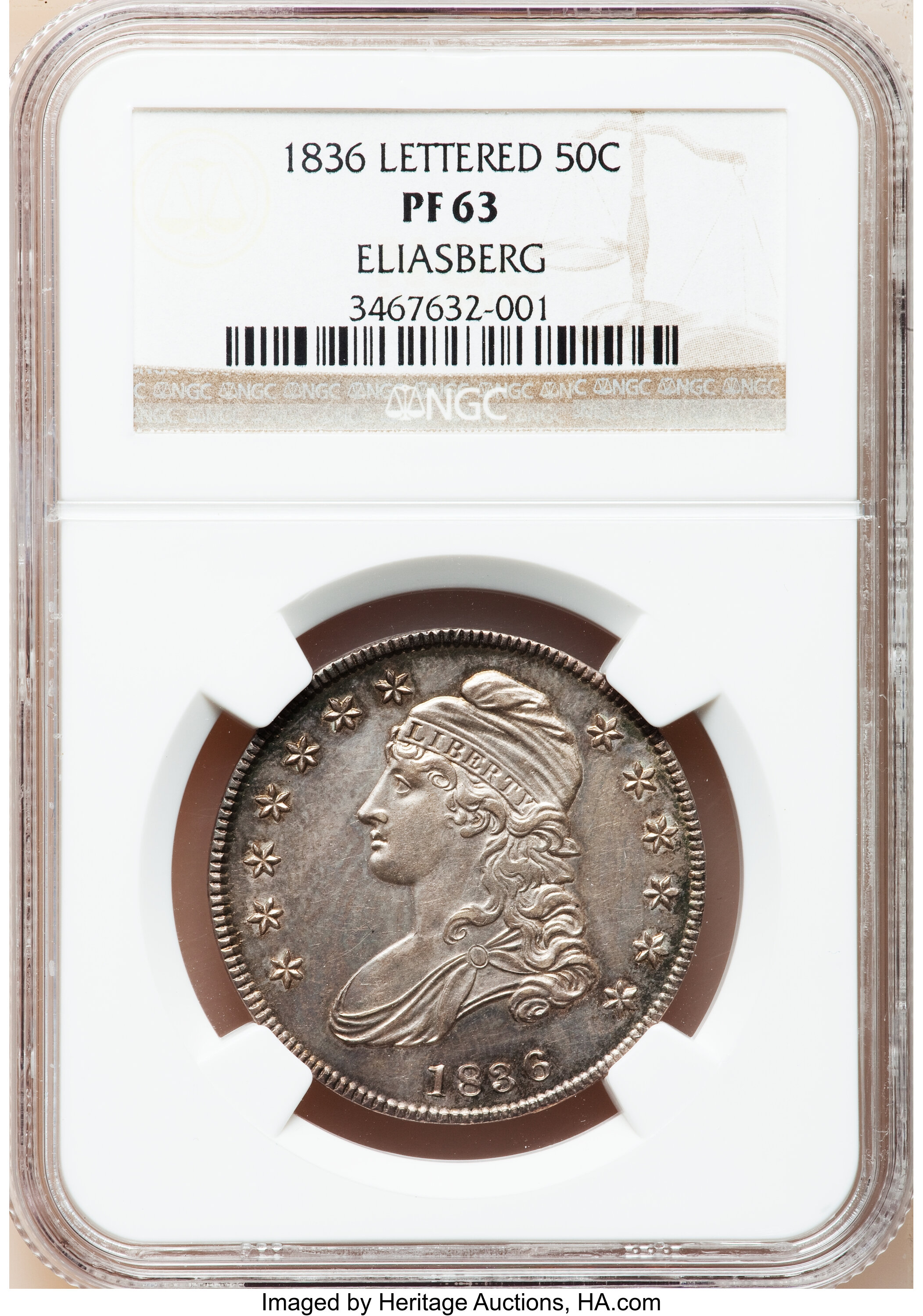 image for: 1836 50C Lettered Edge PR63 NGC. O-101, R.1, likely Low R.7 as a proof. ...
