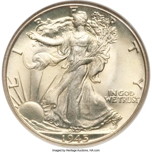 image for: 1945-D 50C MS68 NGC....
