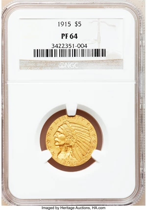 image for: 1915 $5 PR64 NGC....