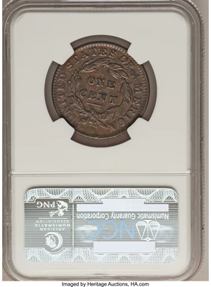image for: 1831 1C N-3 Medium Letters XF45 NGC. NGC Census: (0/0). PCGS Population (0/0). (#36997)...