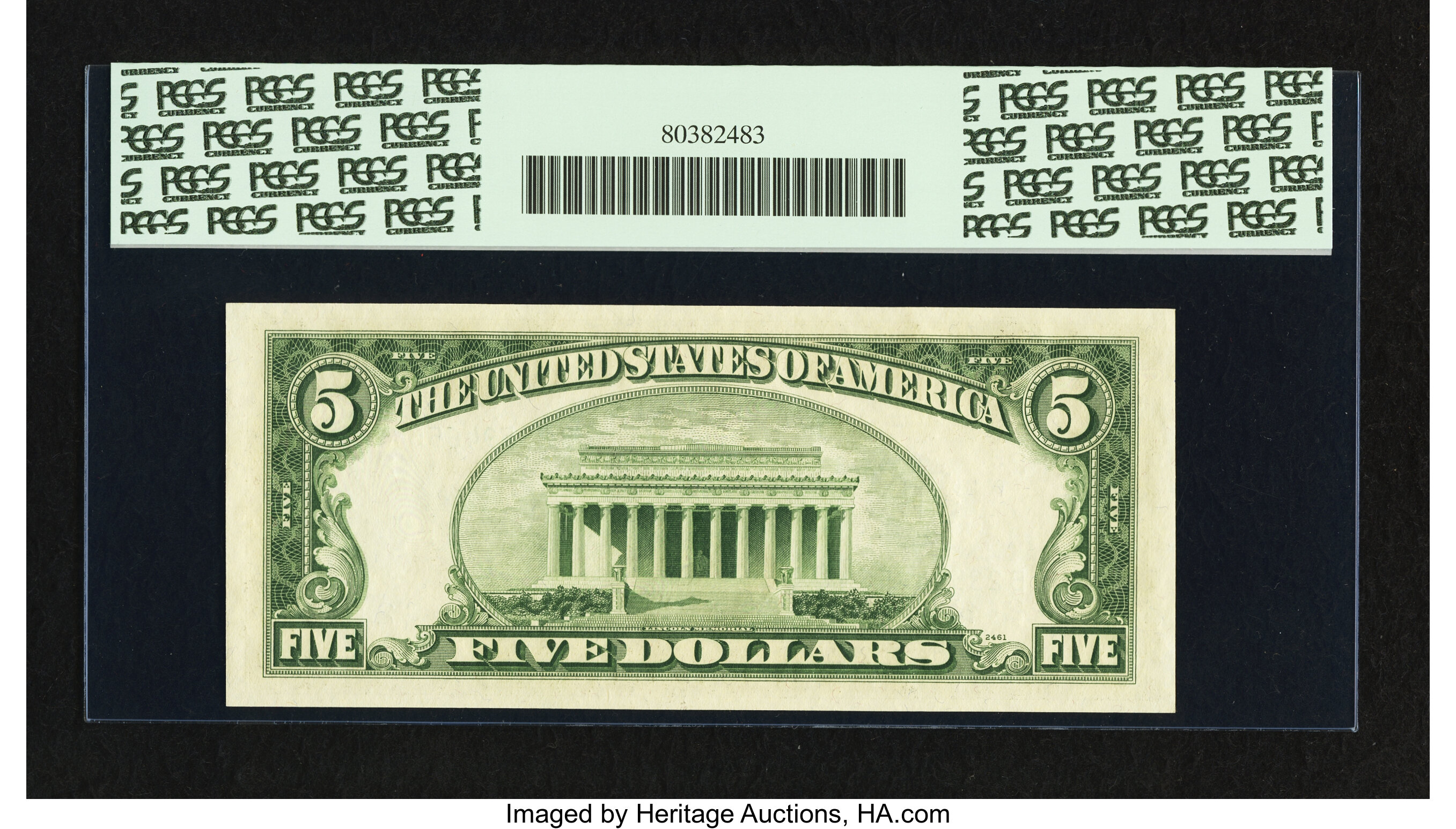image for: Fr. 1966-B* $5 1950E Federal Reserve Note. PCGS Superb Gem New 67PPQ....