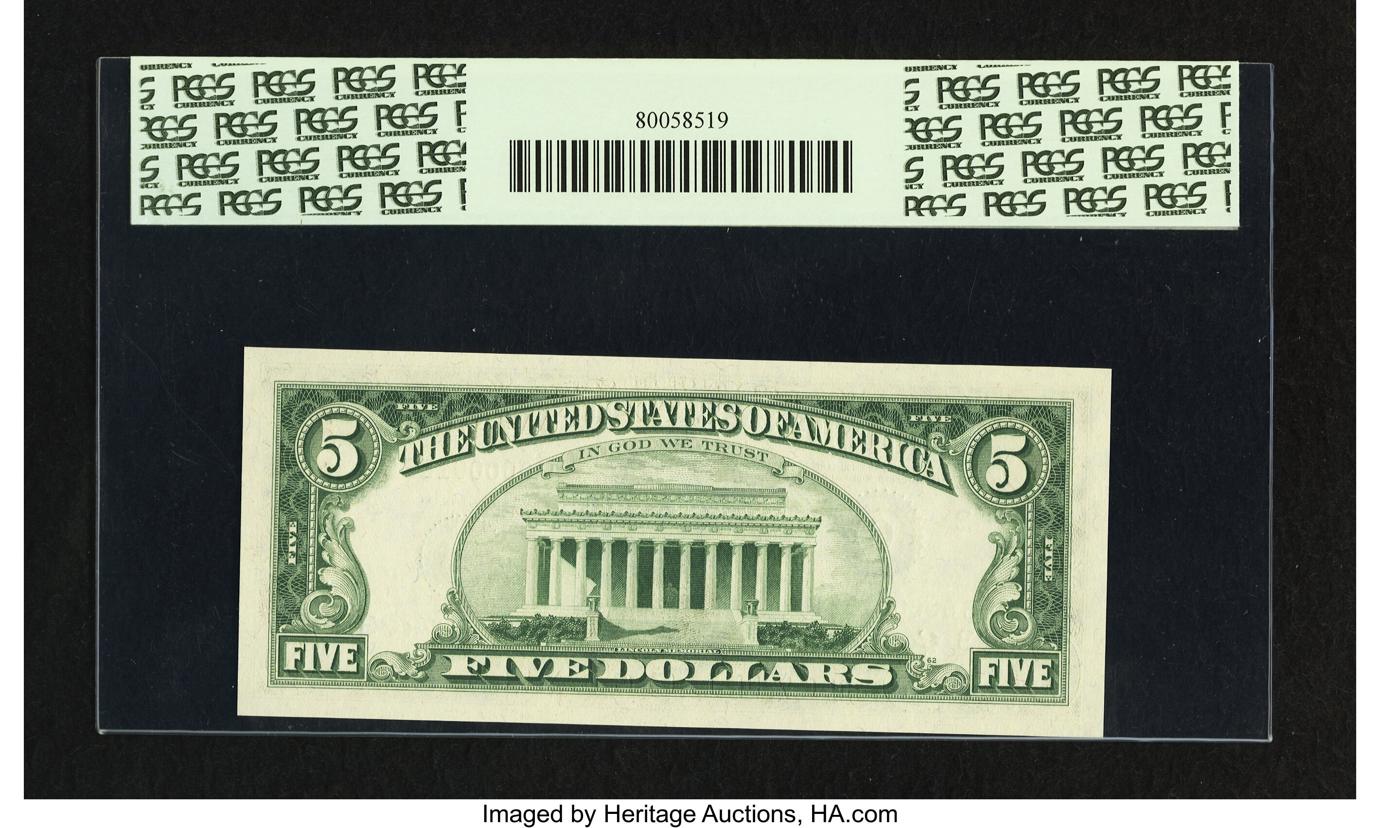 image for: Low Serial Number Fr. 1968-C $5 1963A Federal Reserve Note. PCGS Superb Gem New 67PPQ....