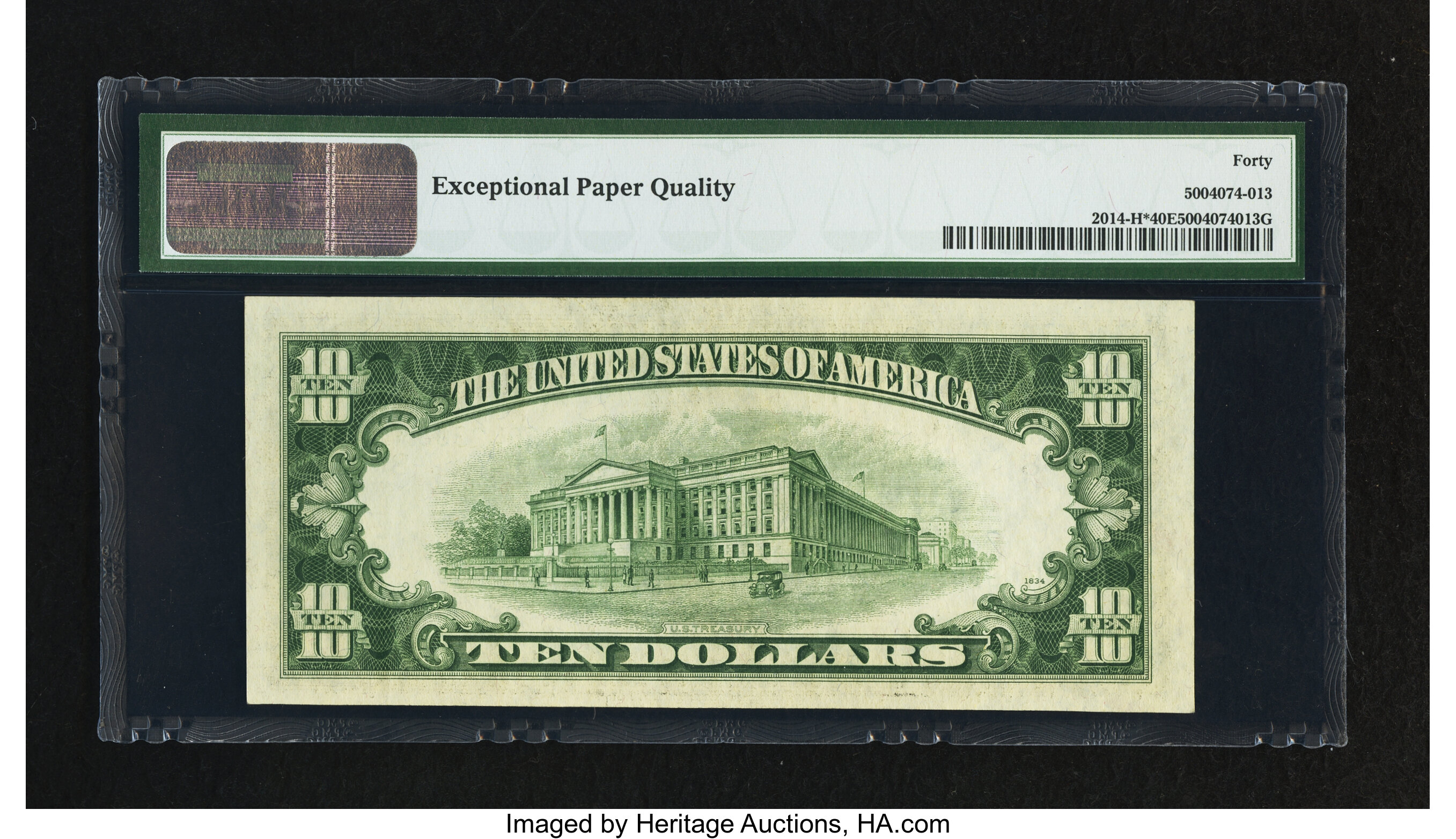 image for: Fr. 2014-H* $10 1950D Federal Reserve Star Note. PMG Extremely Fine 40 EPQ....