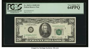 image for: Fr. 2069-G $20 1969B Federal Reserve Note. PCGS Very Choice New 64PPQ....