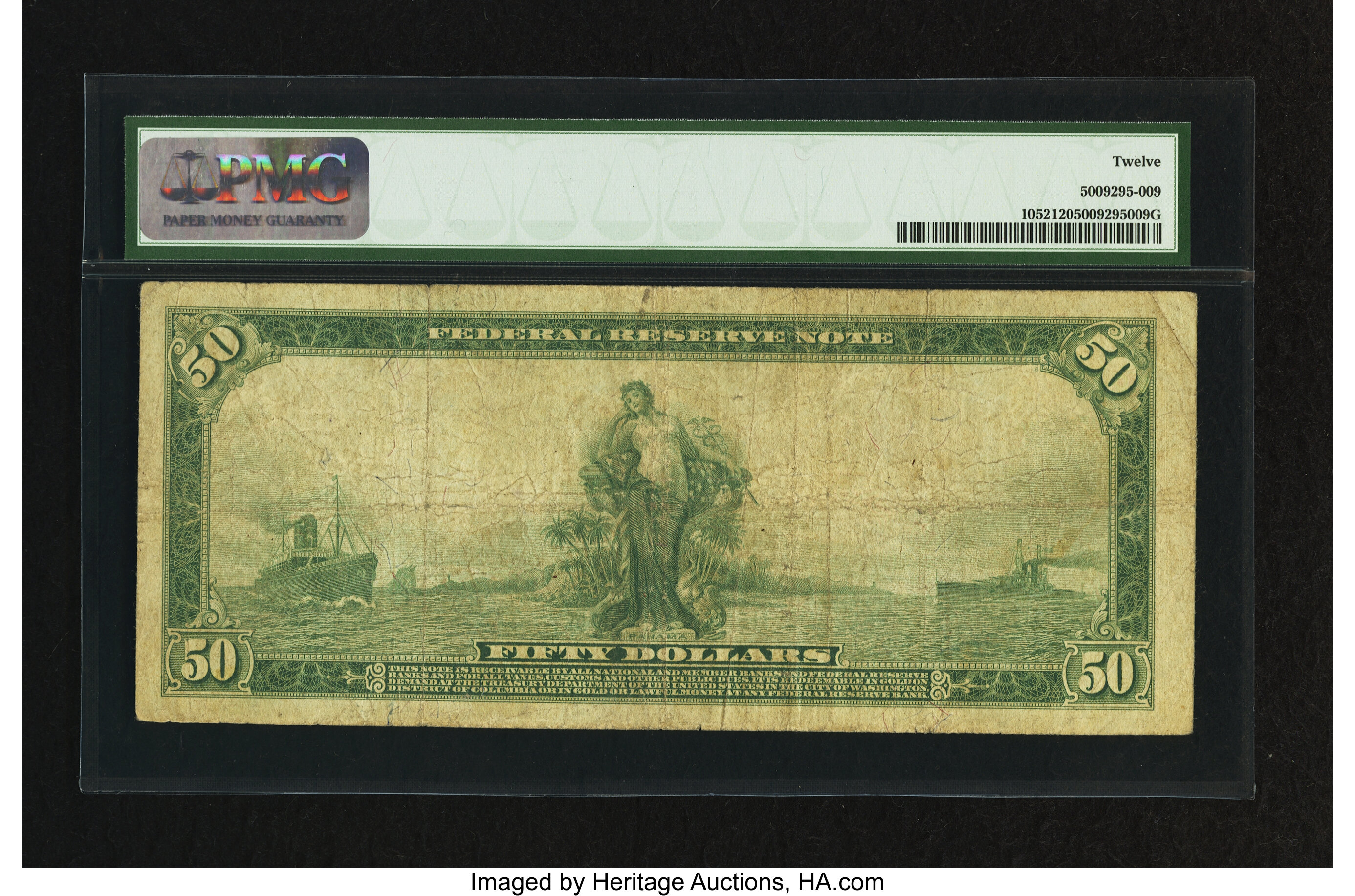 image for: Fr. 1052 $50 1914 Federal Reserve Note PMG Fine 12....