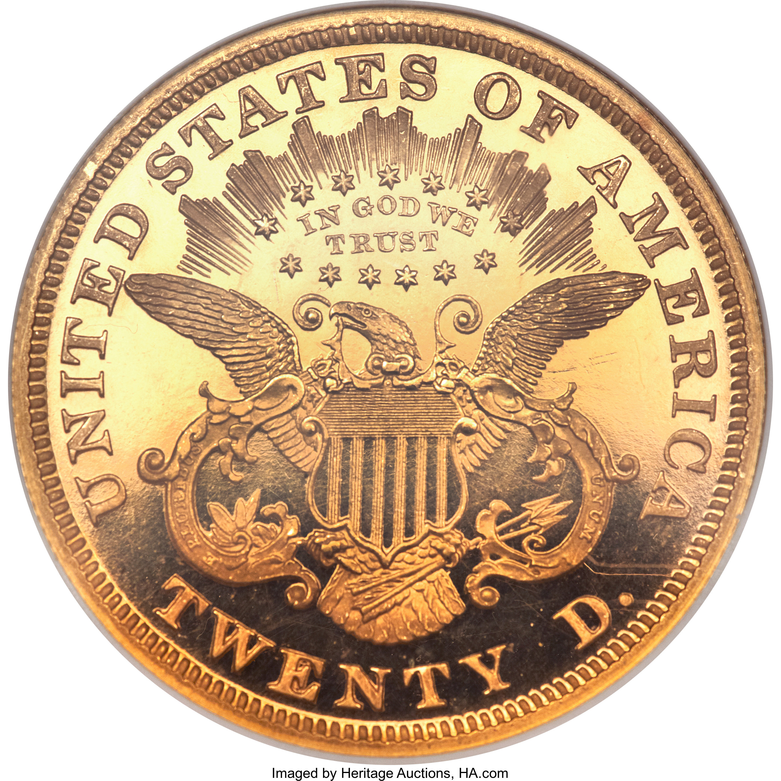 image for: 1870 $20 PR65 Ultra Cameo NGC. CAC....