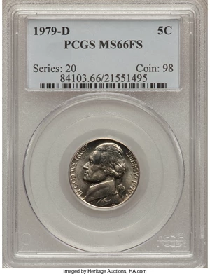 image for: 1979-D 5C MS66 Full Steps PCGS. PCGS Population (32/0). NGC Census: (3/0). (#84103)...