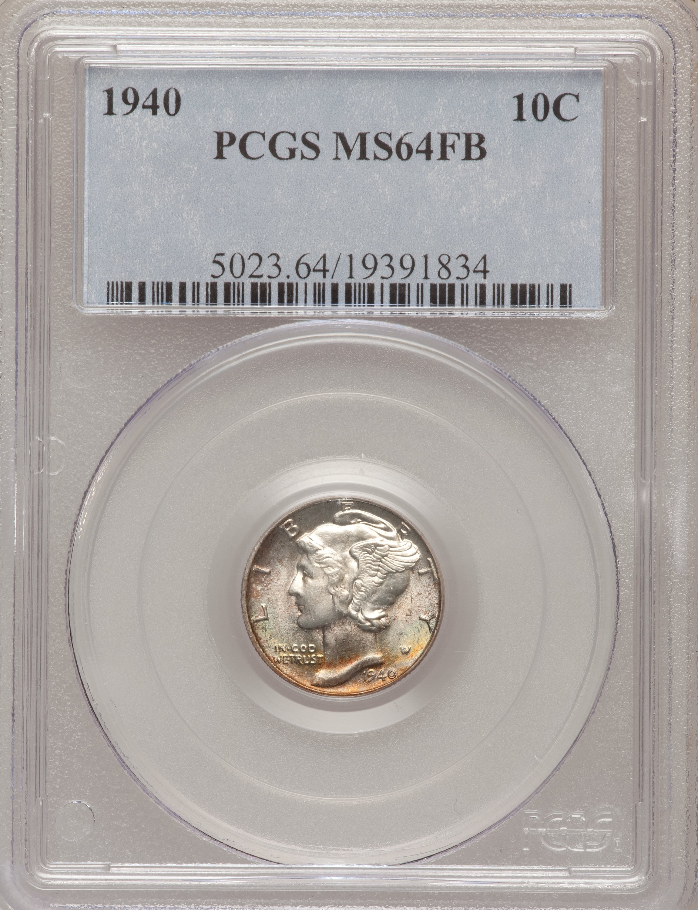 1940 10C MS64 Full Bands PCGS. PCGS Population (377/2558). NGC Census: (45/1150). Mintage: 65,361,828. Numismedia Wsl. Pric...