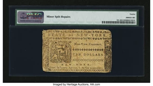 image for: New York August 13, 1776 $10 PMG Fine 12....