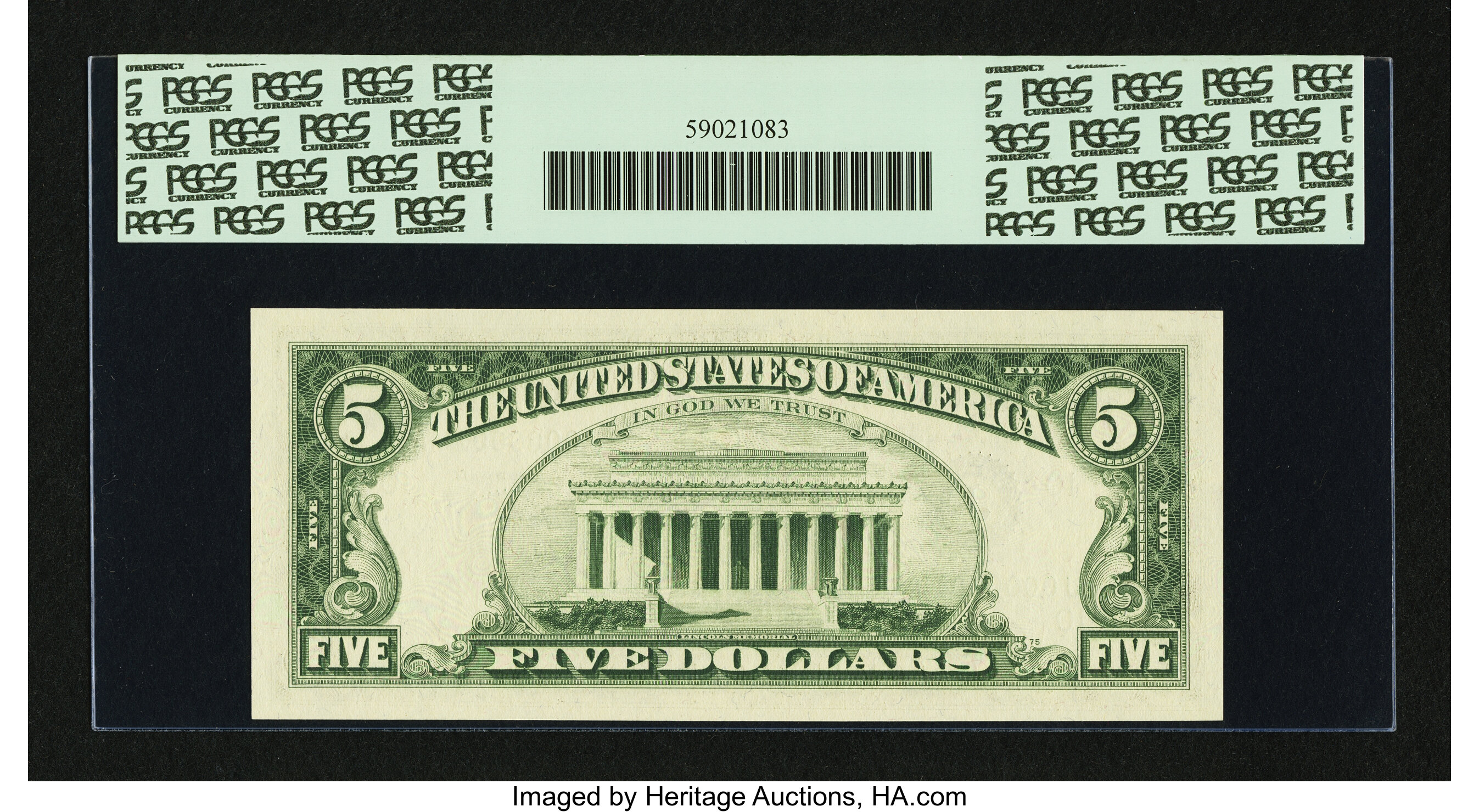 image for: Fr. 1969-J $5 1969 Federal Reserve Note. PCGS Superb Gem New 67PPQ....