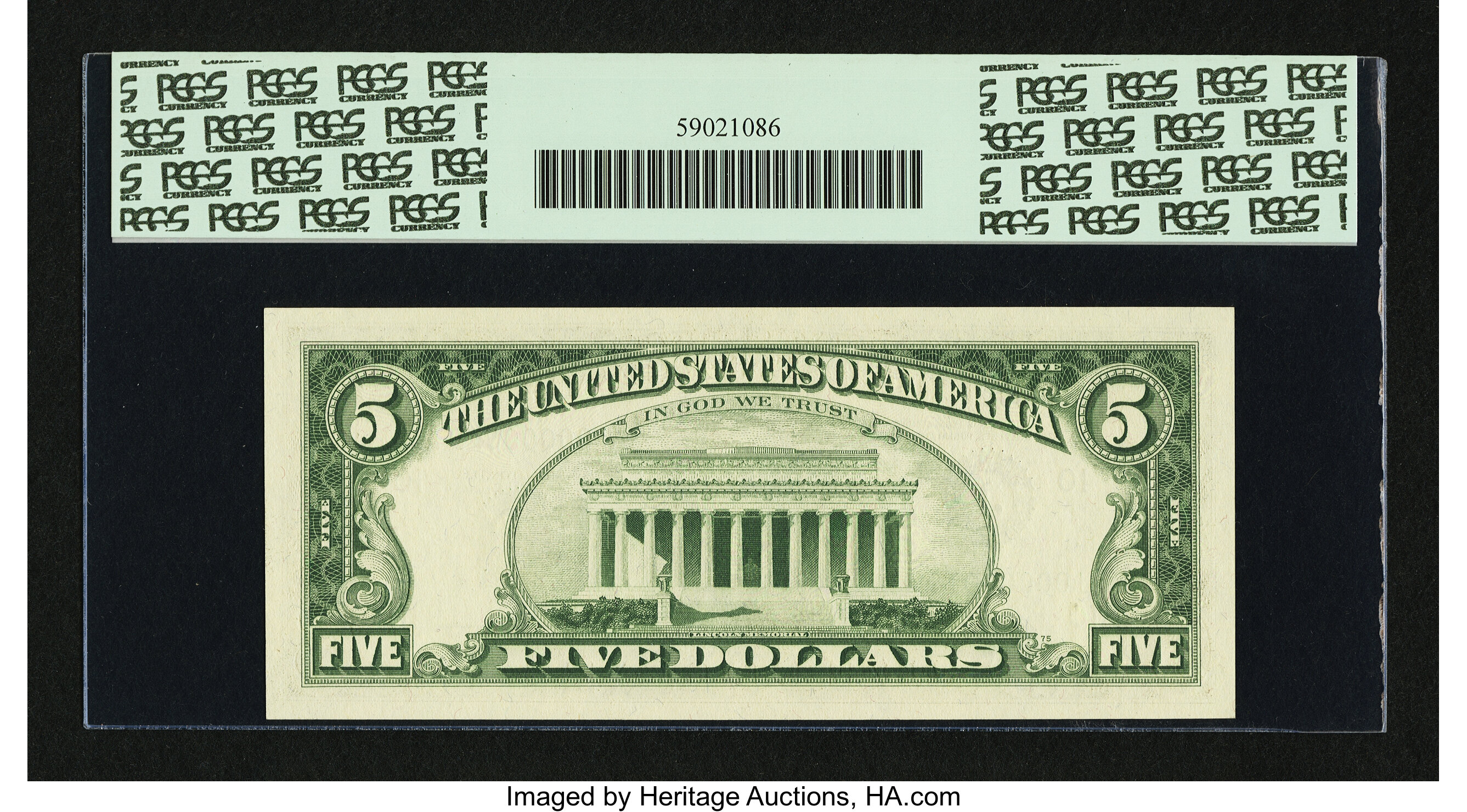 image for: Fr. 1969-J $5 1969 Federal Reserve Note. PCGS Superb Gem New 67PPQ....