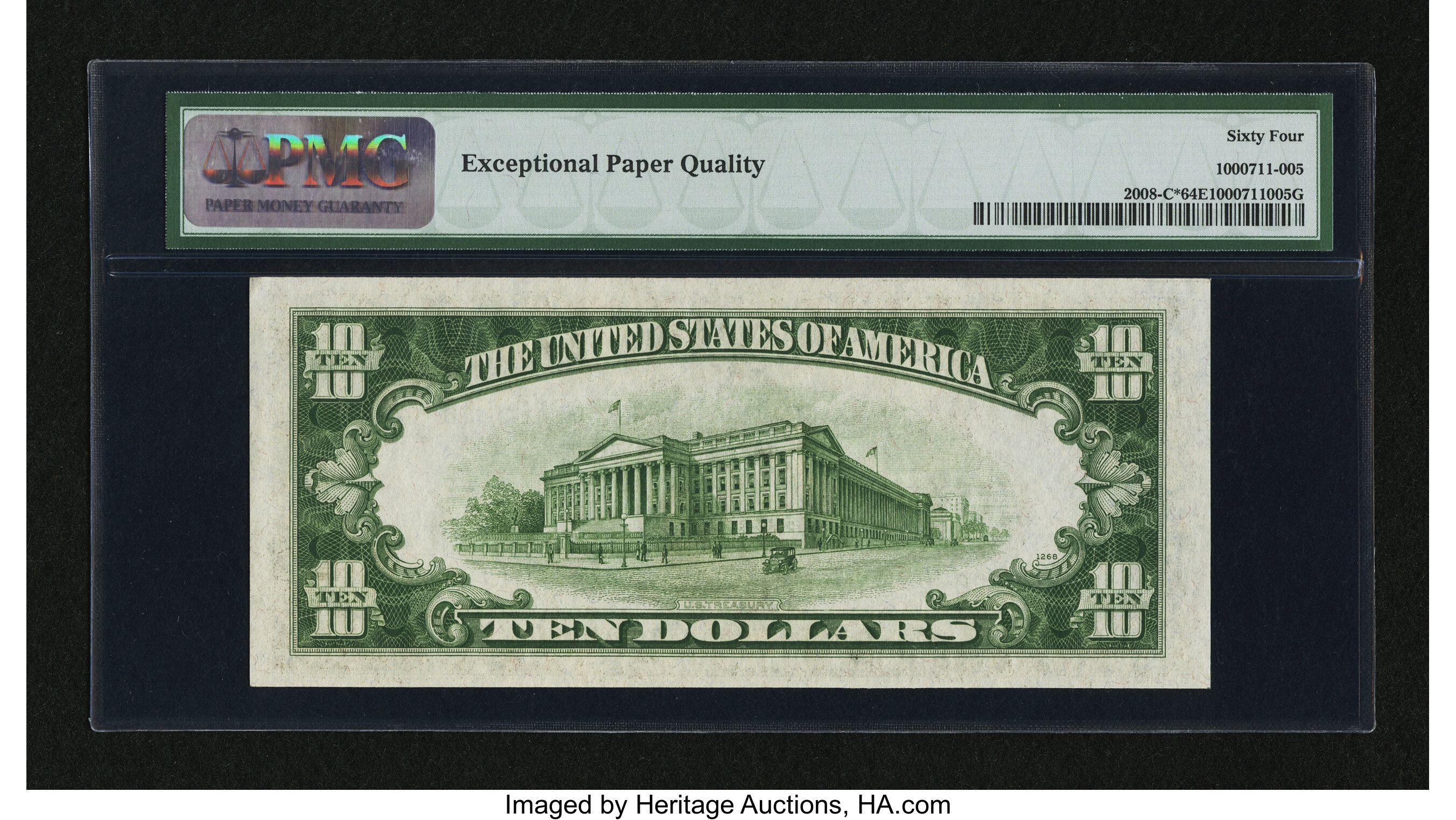 image for: Fr. 2008-C* $10 1934C Wide Federal Reserve Note. PMG Choice Uncirculated 64 EPQ....