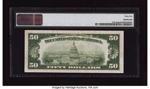 image for: Fr. 2101-B $50 1928A Dark Green Seal Federal Reserve Note. PMG Choice Extremely Fine 45....