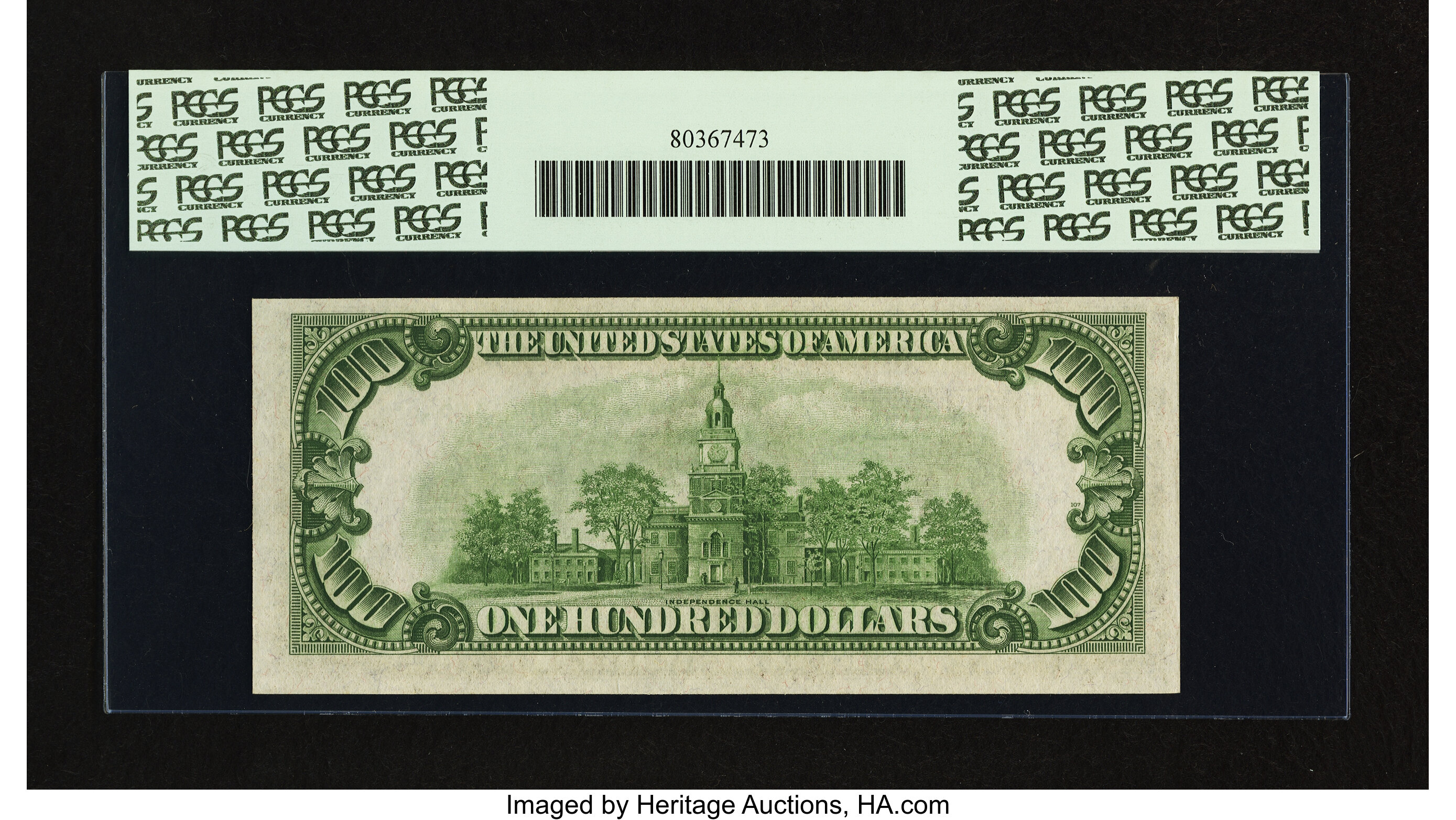 image for: Fr. 2152-F* $100 1934 Dark Green Seal Federal Reserve Note. PCGS Choice About New 58....