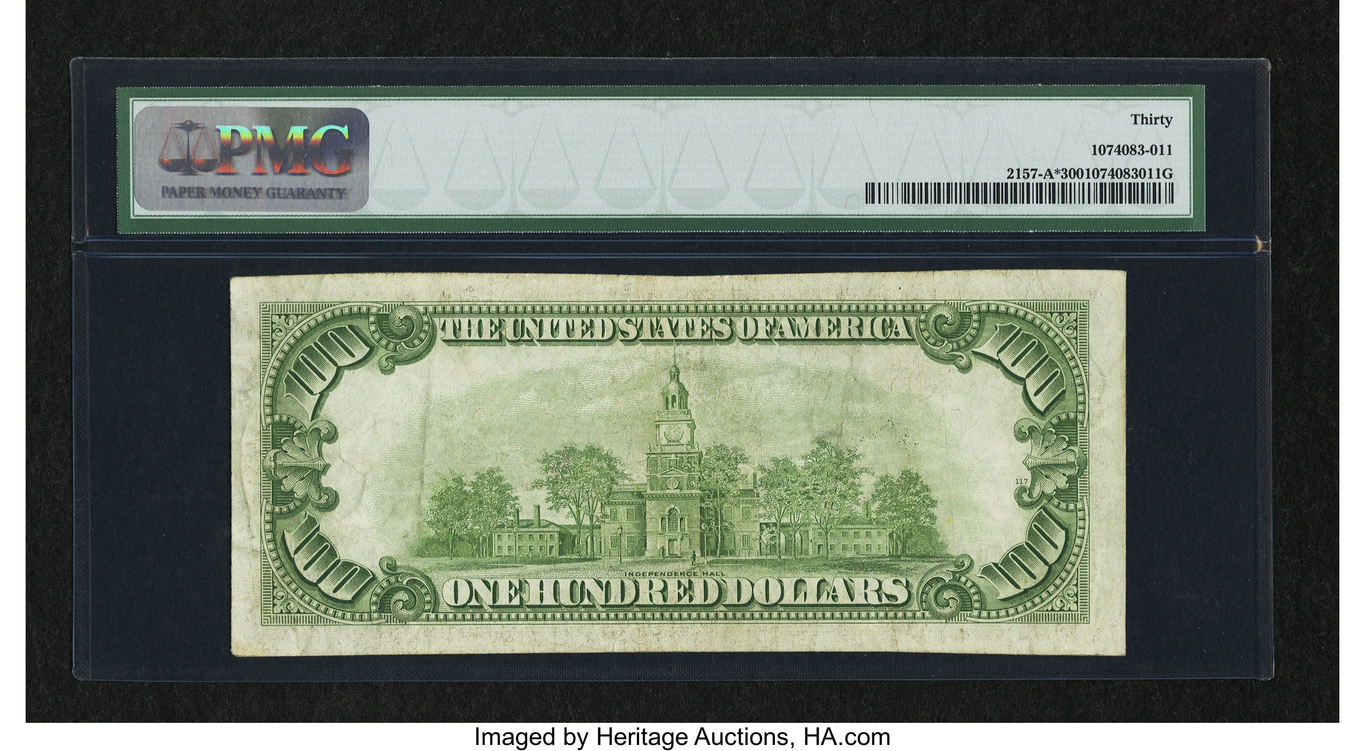 image for: Fr. 2157-A* $100 1950 Federal Reserve Note. PMG Very Fine 30....