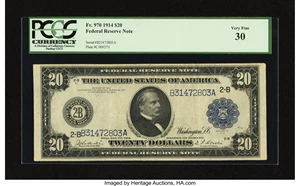 image for: Fr. 970 $20 1914 Federal Reserve Note PCGS Very Fine 30....