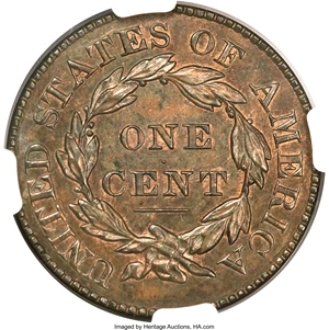 image for: 1829 1C PR64 Brown NGC. N-6, R.6 as a Proof....
