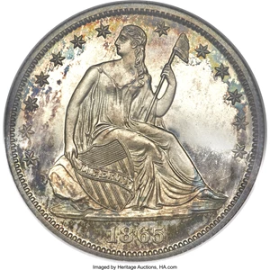 image for: 1865 50C PR67 ★ Cameo NGC....