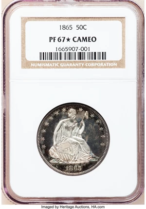 image for: 1865 50C PR67 ★ Cameo NGC....