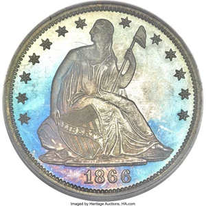 image for: 1866 50C Motto PR67 Cameo PCGS....