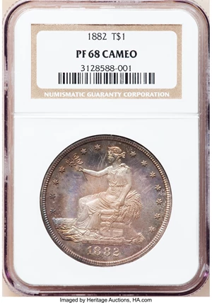 image for: 1882 T$1 PR68 Cameo NGC....
