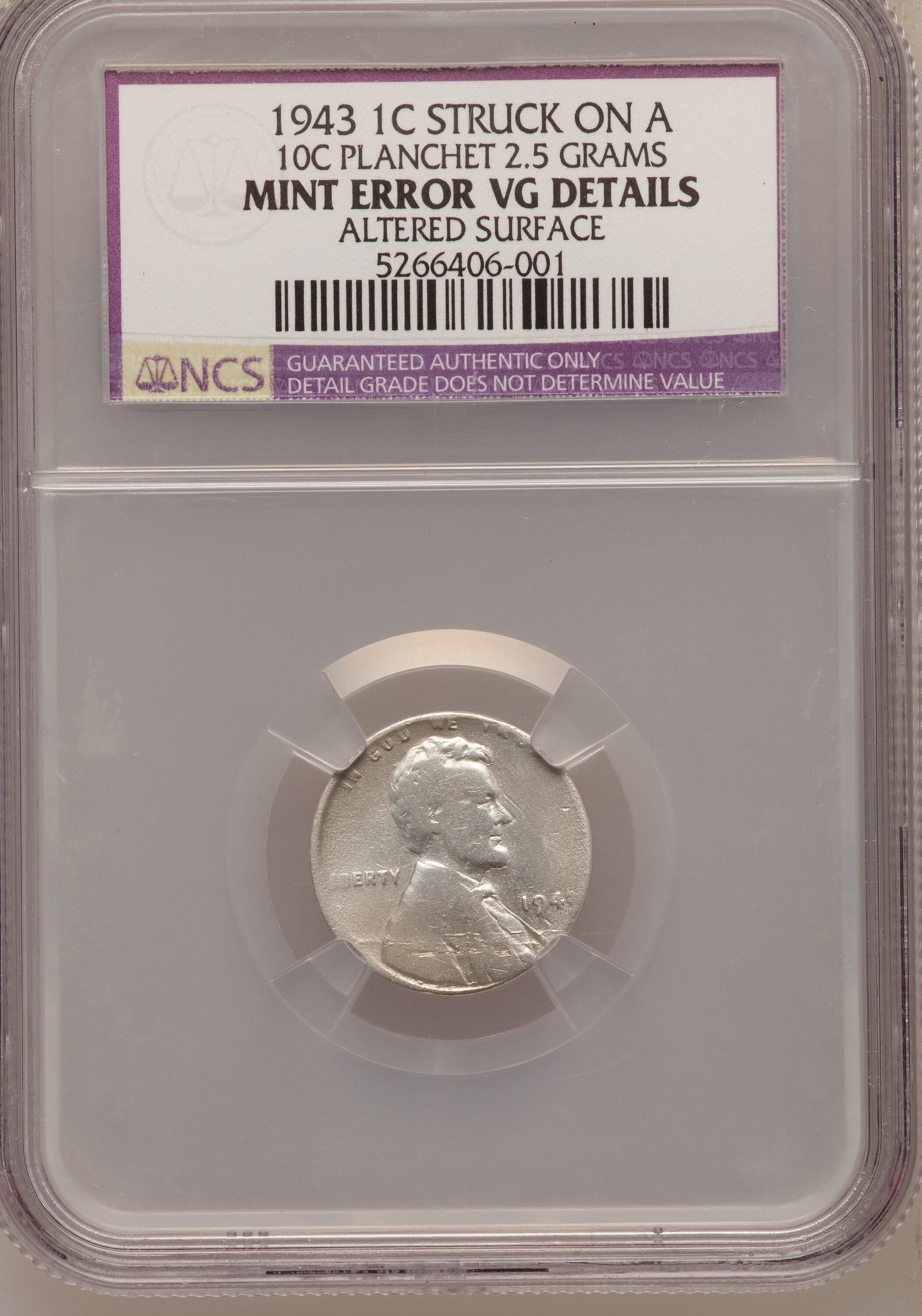 Lincoln Cent 1c 1943, Steel, Wheat Reverse [Type] VF20 thumbnail 9