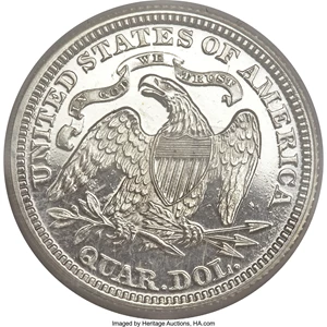 image for: 1870 25C Quarter Dollar, Judd-882, Pollock-980, High R.7, PR61 PCGS....