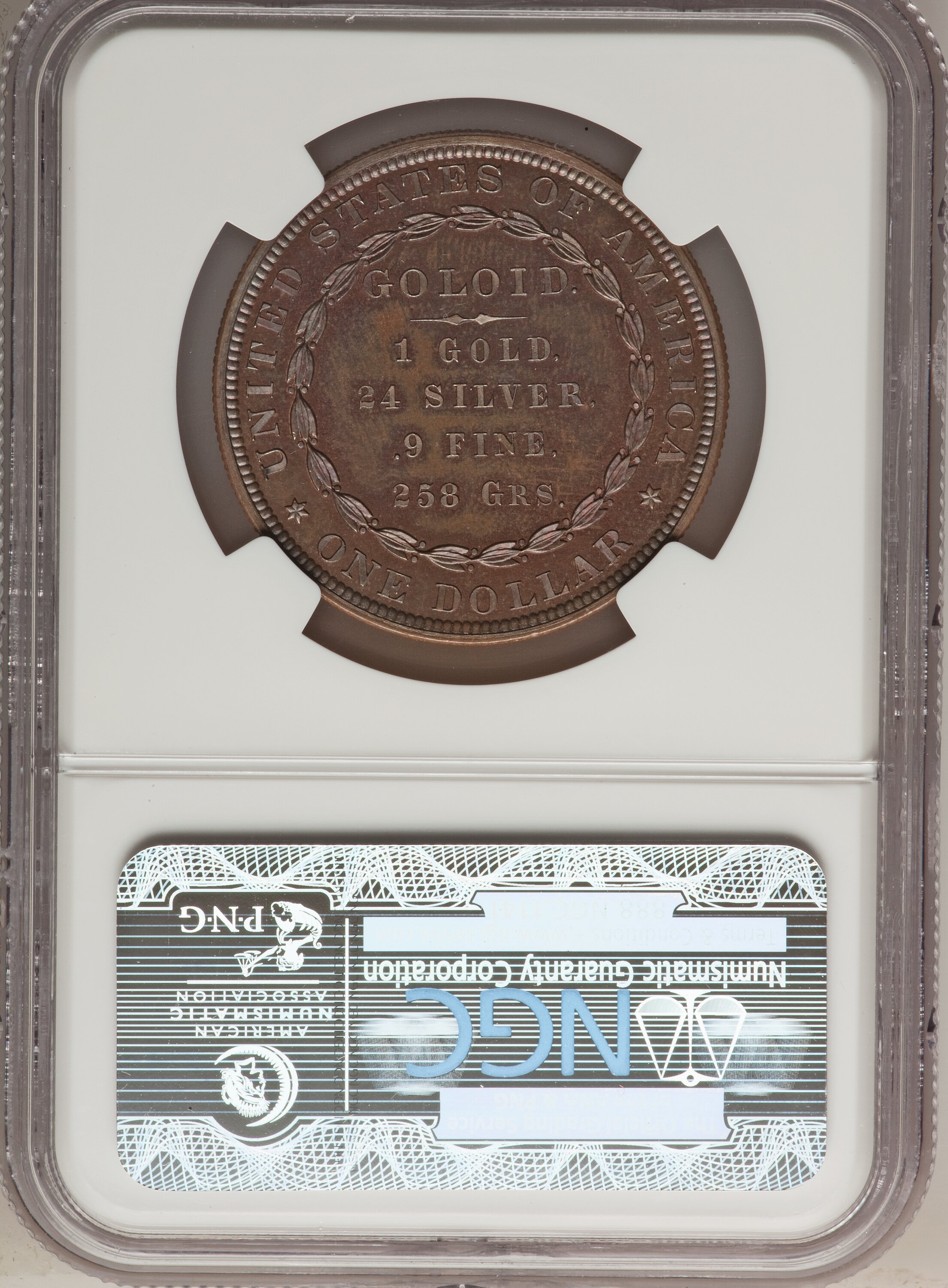image for: 1878 $1 Goloid Dollar, Judd-1562, Pollock-1753, R.6-7, PR67 Red and Brown NGC....