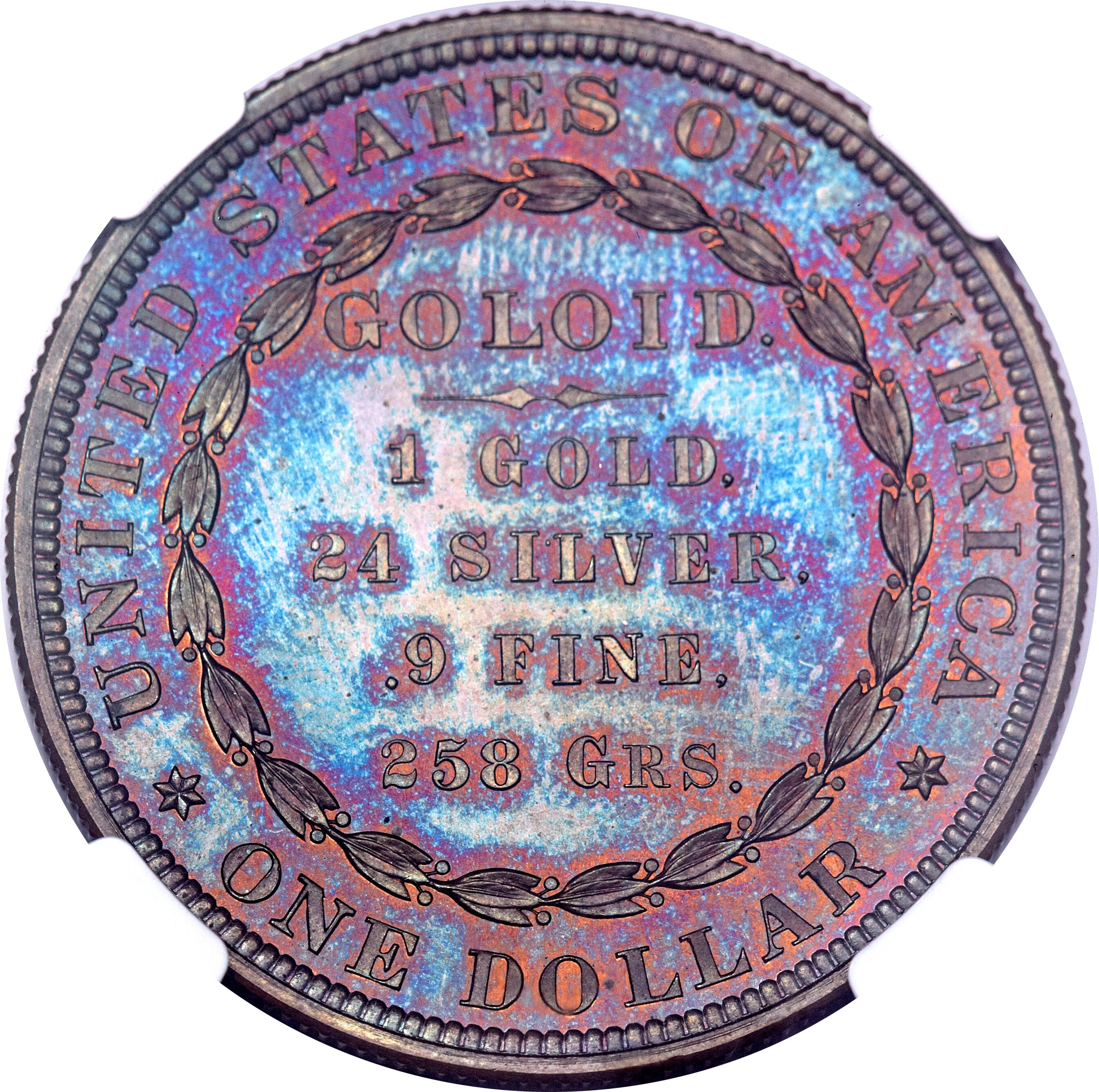 image for: 1878 $1 Goloid Dollar, Judd-1562, Pollock-1753, R.6-7, PR67 Red and Brown NGC....