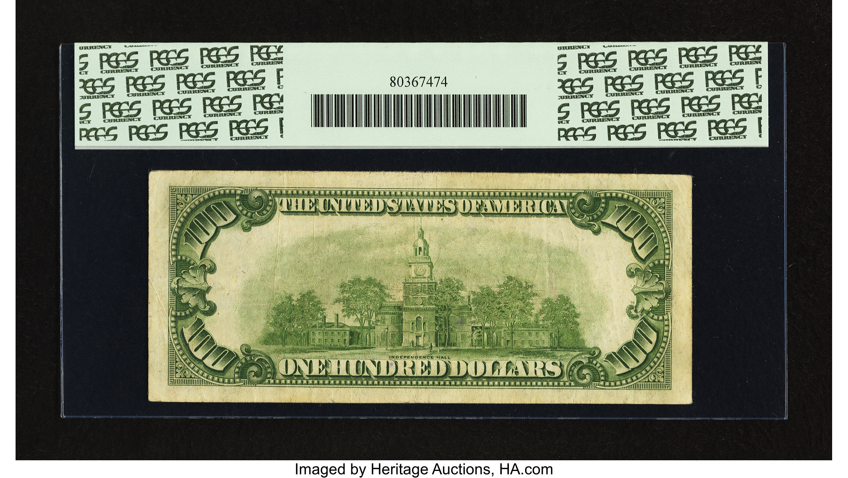 image for: Fr. 2152-E* $100 1934 Dark Green Seal Federal Reserve Note. PCGS Apparent Very Fine 25....