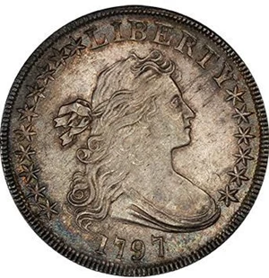 image for: $1 1797 10X6 STARS. PCGS MS64 CAC