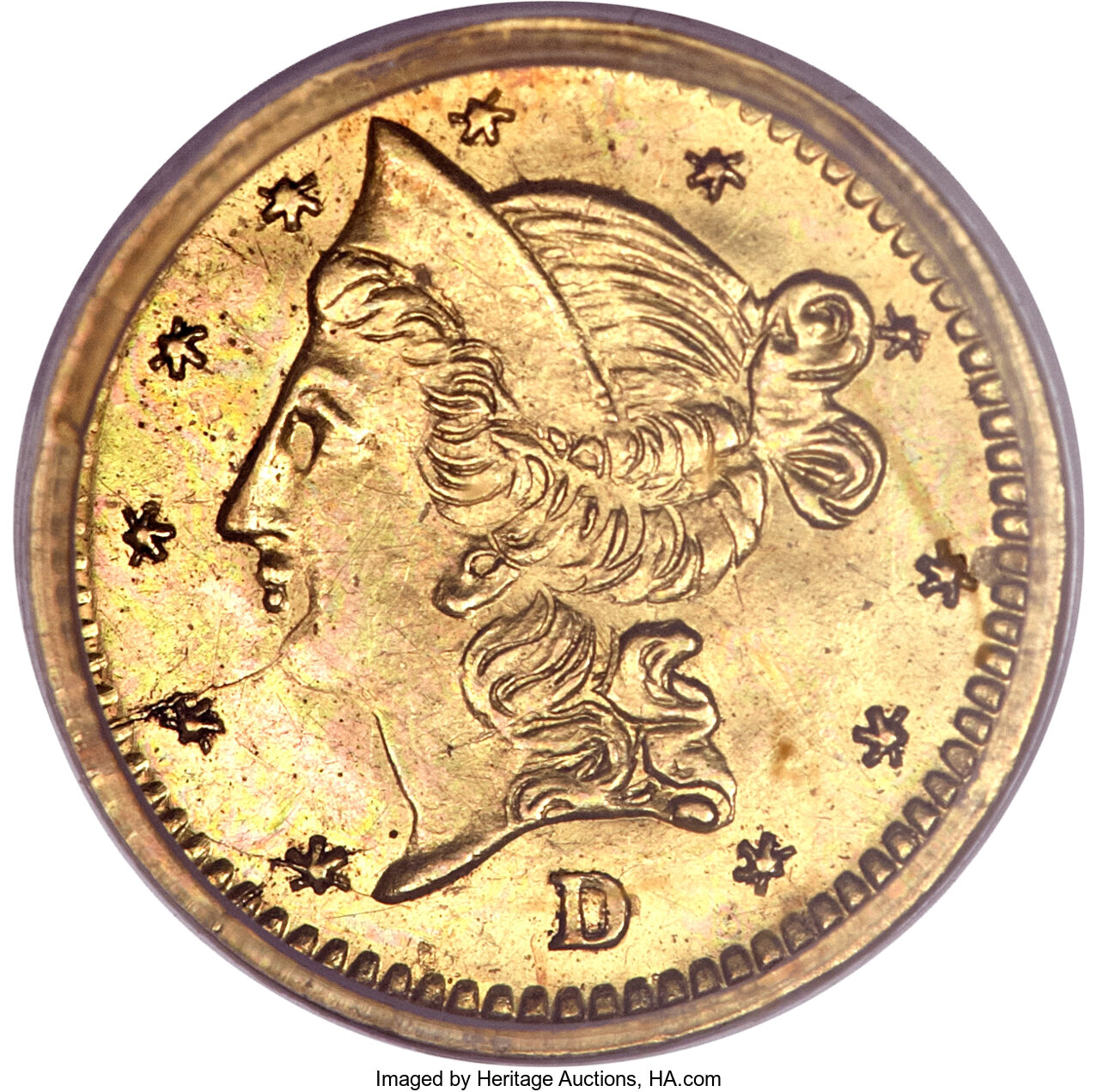 image for: 1853 50C Liberty Round 50 Cents, BG-420, Low R.7, MS62 PCGS....