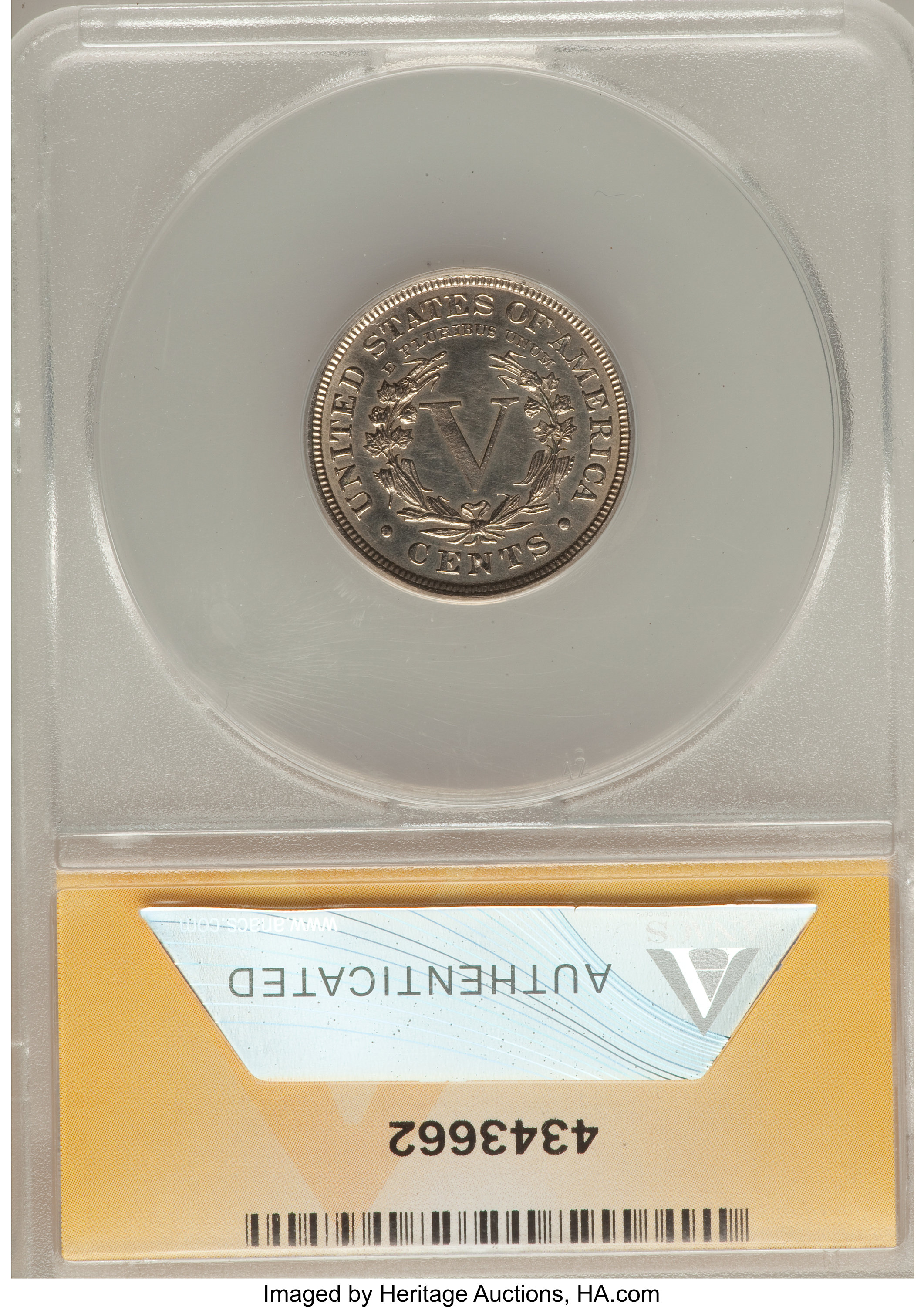 1883 5c Cents MS60 thumbnail 2