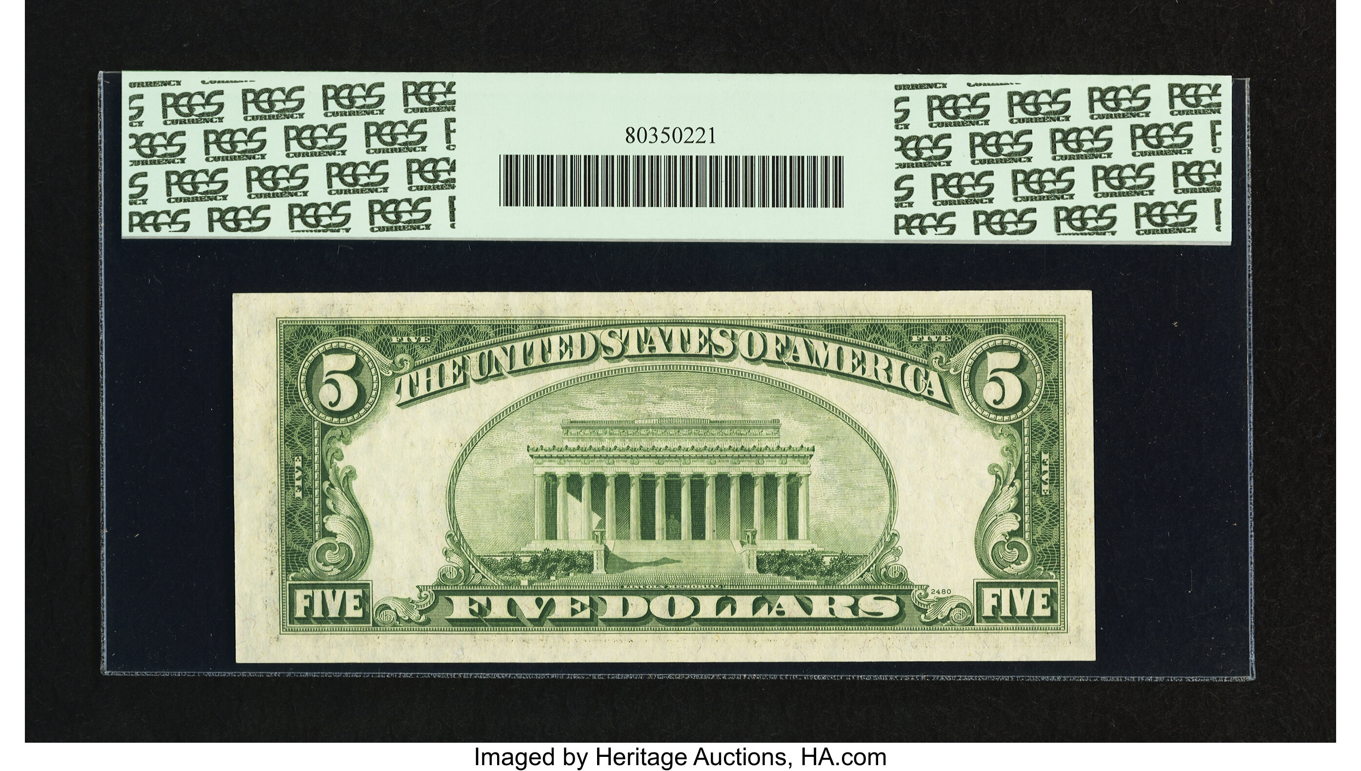 image for: Fr. 1964-H* $5 1950C Federal Reserve Note. PCGS Choice New 63PPQ....