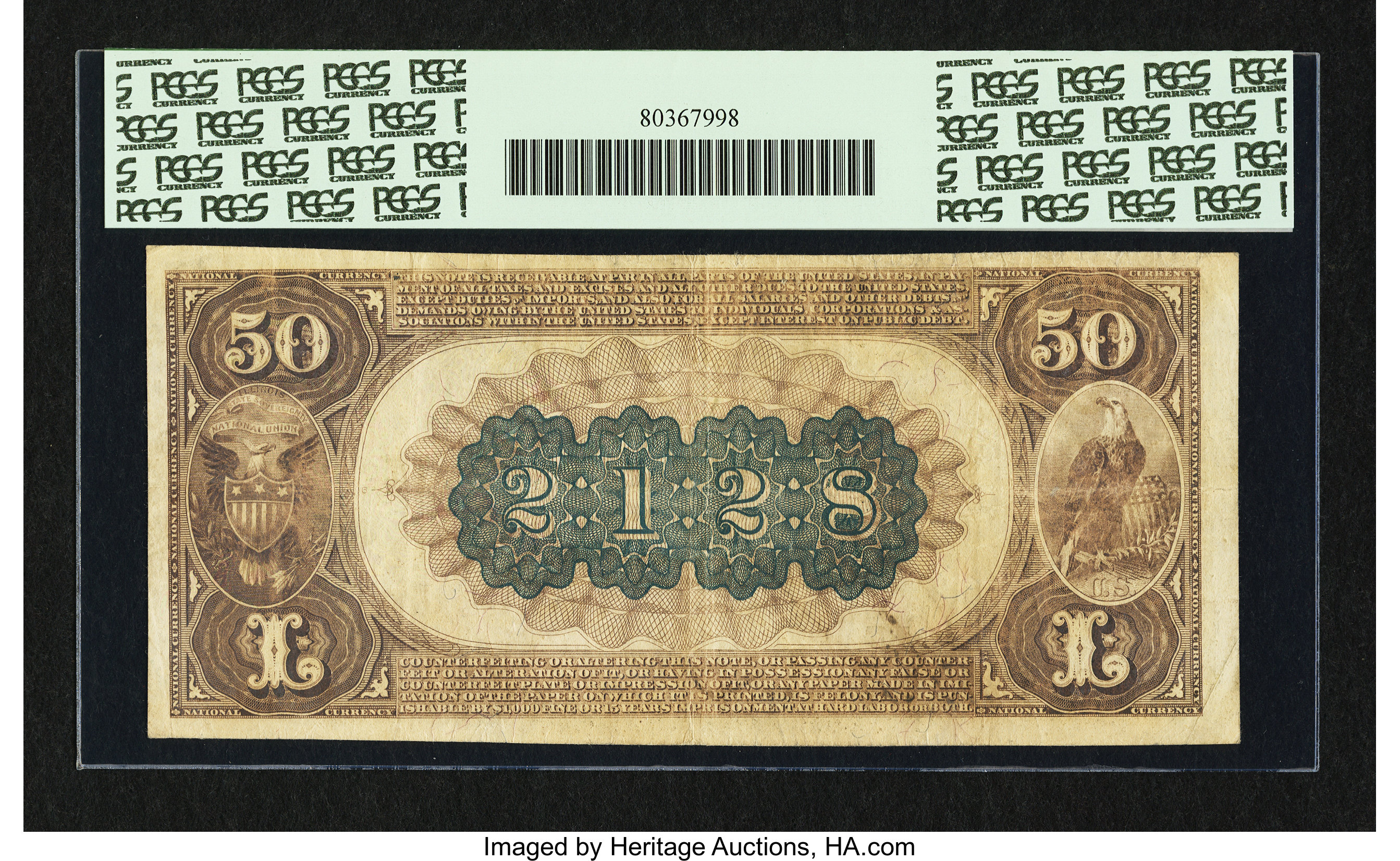 image for: Shelbyville, IL - $50 1882 Brown Back Fr. 515 The First NB Ch. # (M)2128...